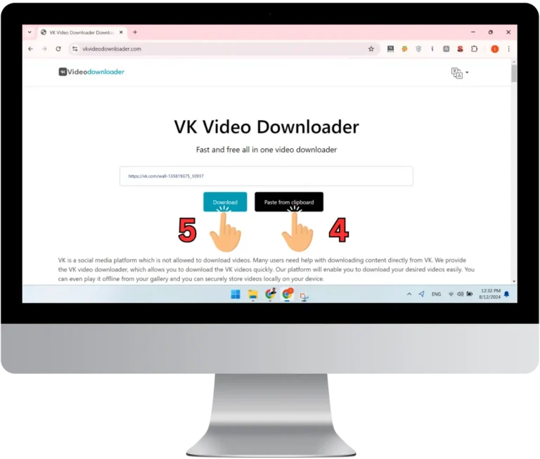 2 Paste the VK URL 2 Paste the VK URL in VK Video Downloader